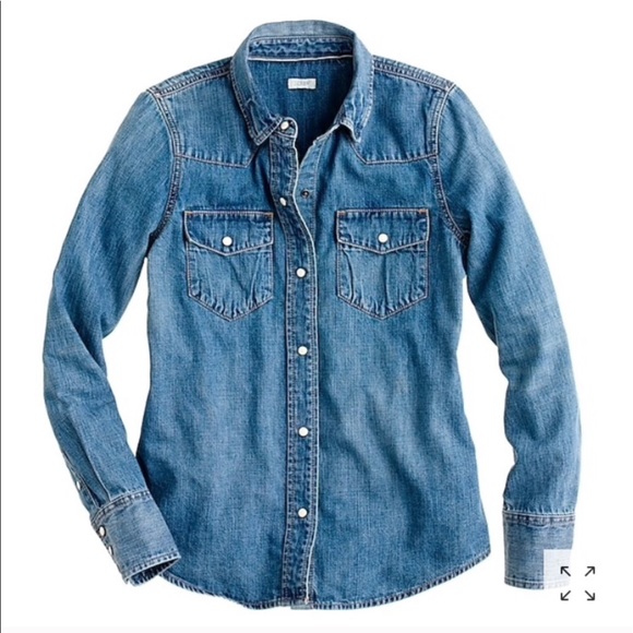 j crew denim button down